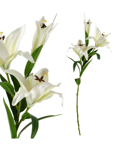 VIRIDIS Kwiat sztuczny LILIA 90cm biały