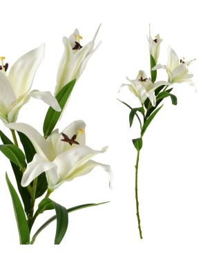 VIRIDIS Kwiat sztuczny LILIA 90cm biały