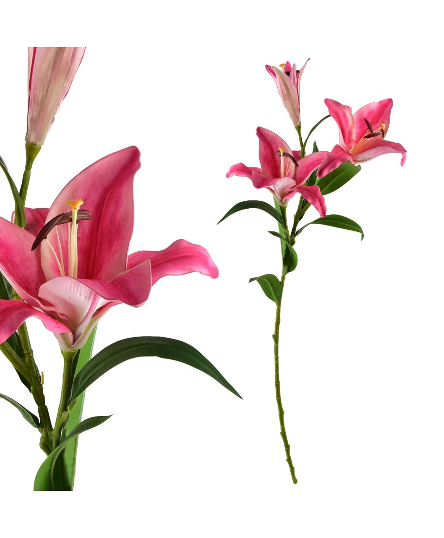VIRIDIS Kwiat sztuczny LILIA 90cm różowy