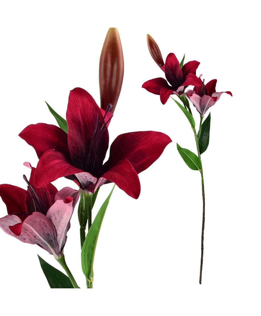 VIRIDIS Kwiat sztuczny LILIA 85cm 5905771472863 bordowa