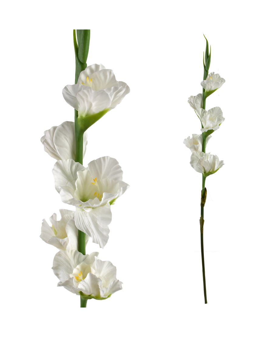VIRIDIS Kwiat sztuczny Mieczyk 85cm biały