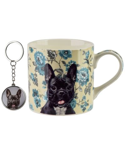 NOYA Kubek z breloczkiem 380ml 9x13x9cm Buldog francuski