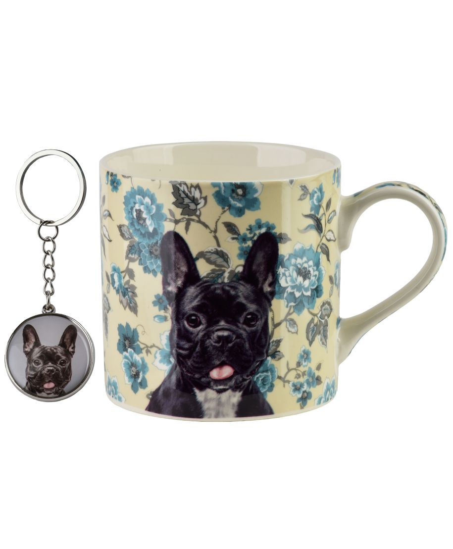 NOYA Kubek z breloczkiem 380ml 9x13x9cm Buldog francuski