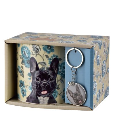 NOYA Kubek z breloczkiem 380ml 9x13x9cm Buldog francuski