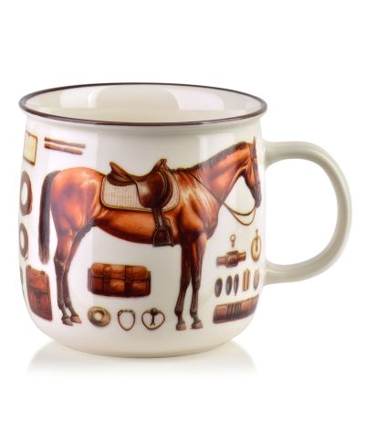 NORMAN Kubek 450ml 9,6x13x9,3cm koń, jeździectwo