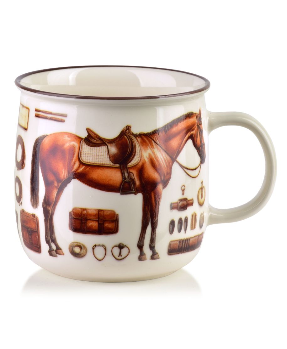 NORMAN Kubek 450ml 9,6x13x9,3cm koń, jeździectwo