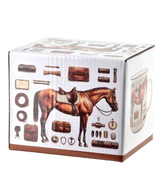 NORMAN Kubek 450ml 9,6x13x9,3cm koń, jeździectwo