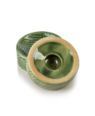 Komplet 2 podstawek na kadzidło 7x7x3cm zielone