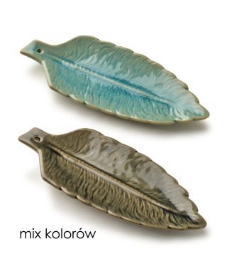 Podstawka na kadzidło LIŚĆ 20x8x1,5cm mix kolor  szary lub turkus