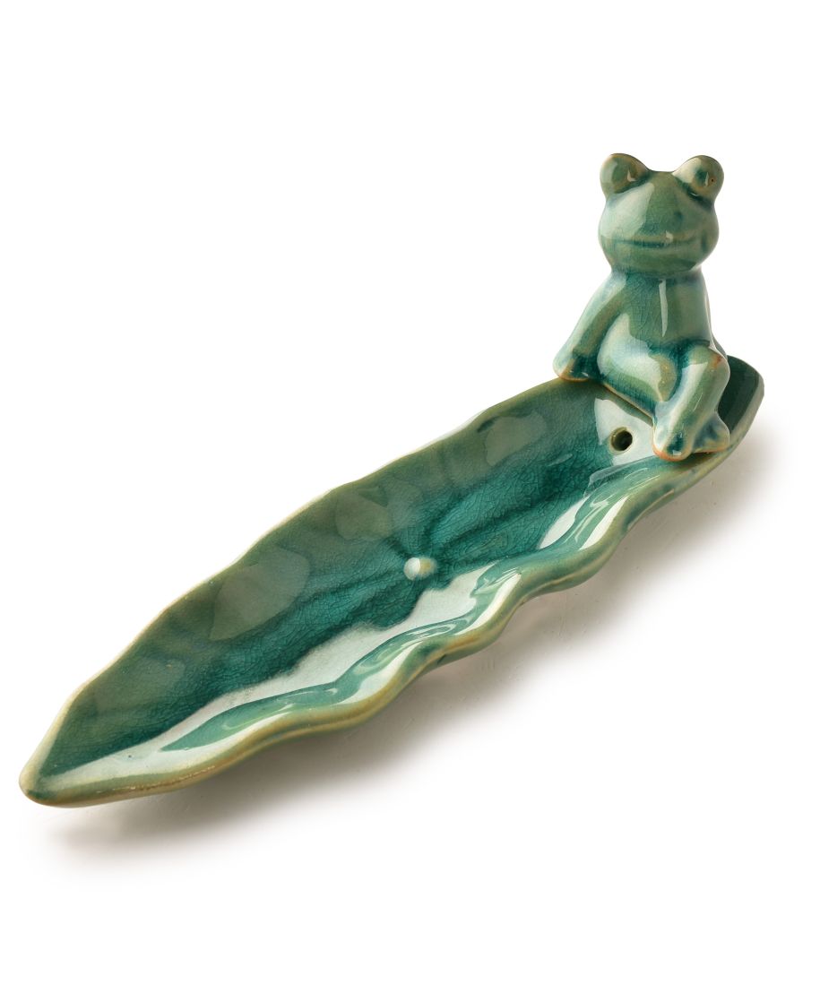 Podstawka na kadzidło 20x5,5x7,5cm żabka