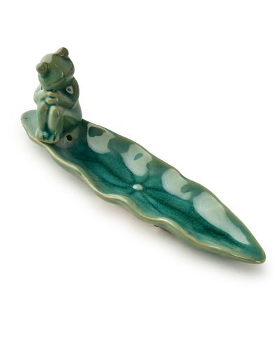 Podstawka na kadzidło 20x5,5x7,5cm żabka