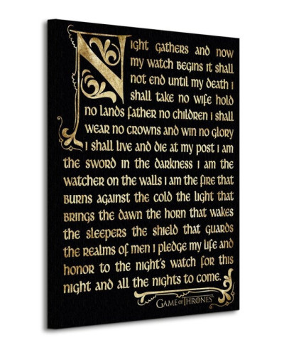 Game of Thrones (Season 3 - Nightwatch Oath) - Obraz na płótnie