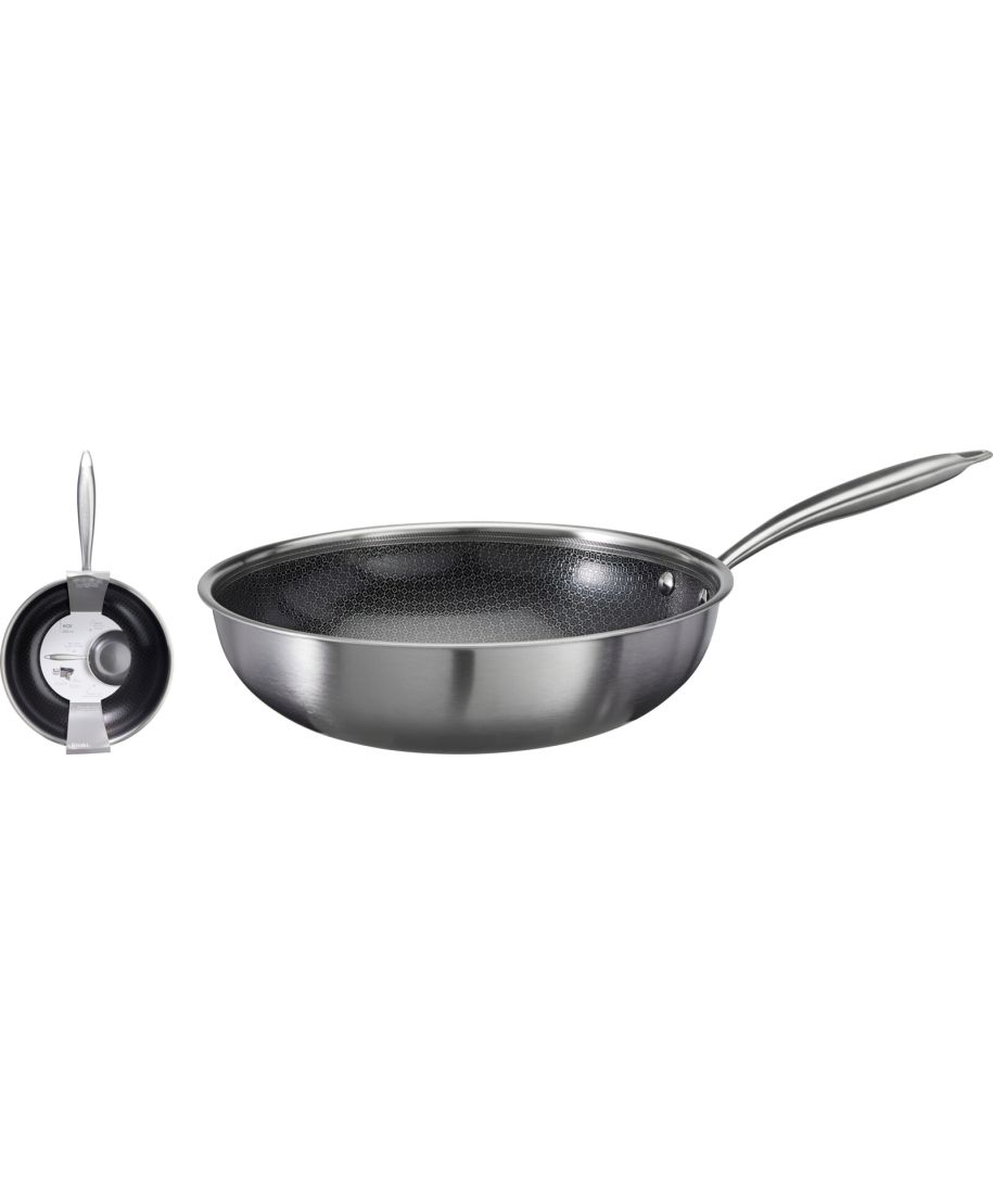 WOK ZE STALI NIERDZEWNEJ ALU D28CM