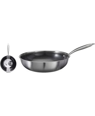 WOK ZE STALI NIERDZEWNEJ ALU D28CM