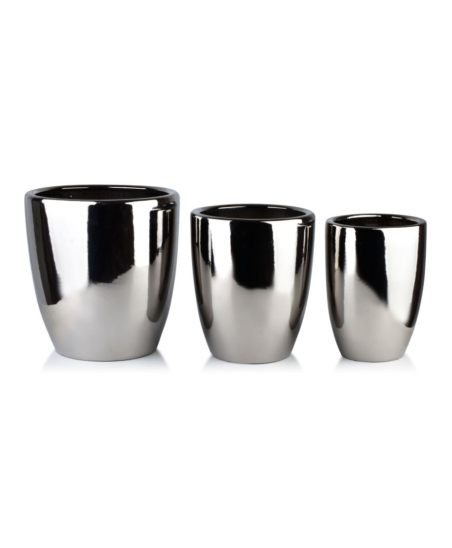 NEVA SILVER Komplet 3 osłonek ceramicznych 39x39x42cm 32x32x38,5cm 26x26x35cm