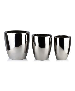 NEVA SILVER Komplet 3 osłonek ceramicznych 39x39x42cm 32x32x38,5cm 26x26x35cm