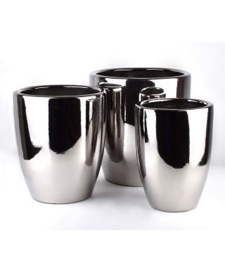 NEVA SILVER Komplet 3 osłonek ceramicznych 39x39x42cm 32x32x38,5cm 26x26x35cm