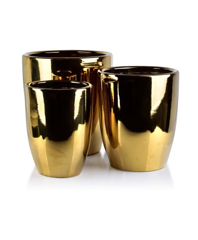 NEVA GOLD Komplet 3 osłonek ceramicznych 39x39x42cm 32x32x38,5cm 26x26x35cm