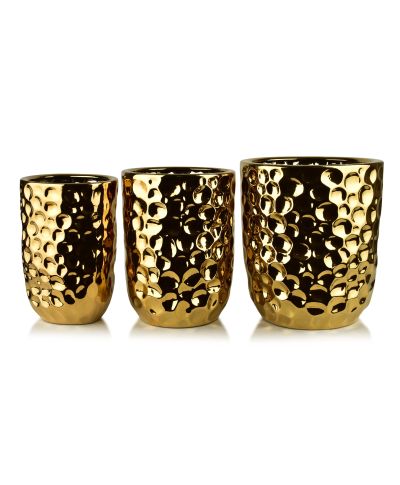 NEVA GOLD Komplet 3 osłonek ceramicznych 39x39x46cm 31,5x31,5x42,5cm 25,5x25,5x39cm