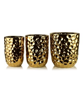 NEVA GOLD Komplet 3 osłonek ceramicznych 39x39x46cm 31,5x31,5x42,5cm 25,5x25,5x39cm