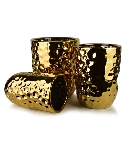 NEVA GOLD Komplet 3 osłonek ceramicznych 39x39x46cm 31,5x31,5x42,5cm 25,5x25,5x39cm