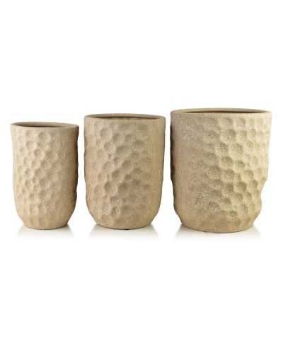 NEVA BEIGE Komplet 3 osłonek ceramicznych 39x39x46cm 31,5x31,5x42,5cm 25,5x25,5x39cm