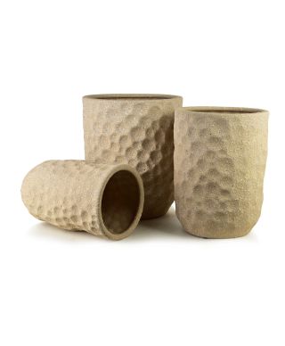 NEVA BEIGE Komplet 3 osłonek ceramicznych 39x39x46cm 31,5x31,5x42,5cm 25,5x25,5x39cm