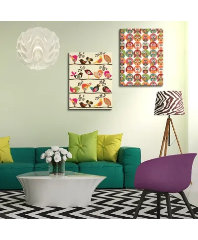 Owls Family - Obraz na płótnie