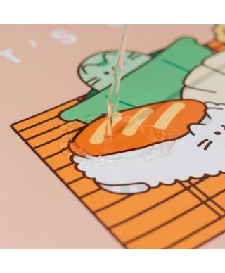 Pusheen Sushi Roll - podkładka pod myszkę z ekoskóry