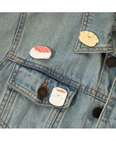 Pusheen Sushi Roll - zestaw 4 przypinek
