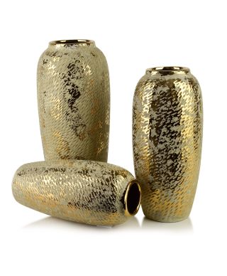 YARINE GOLD Wazon 12x10x30cm