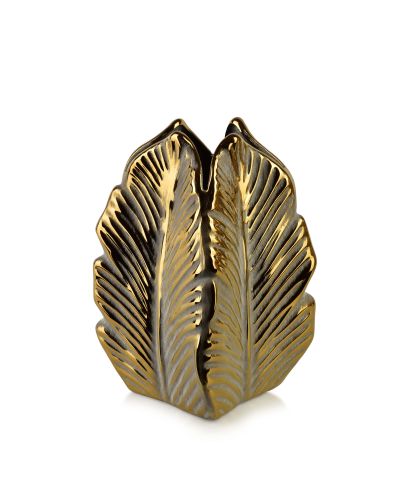 YARINE GOLD Wazon 8x23cm Liść