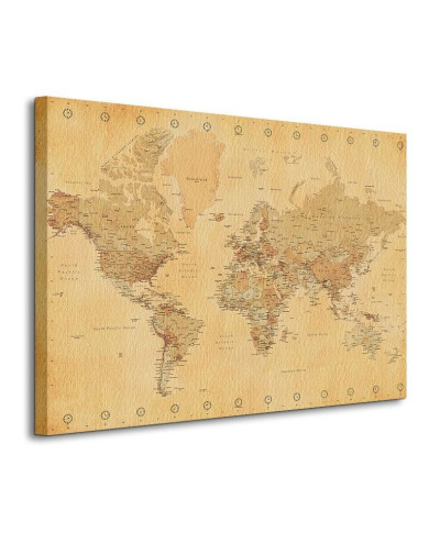 Obraz na płótnie - Mapa świata (Vintage) - 80x60 cm