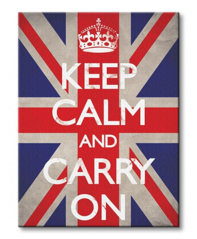 Keep Calm and Carry On (Union Jack) - Obraz na płótnie