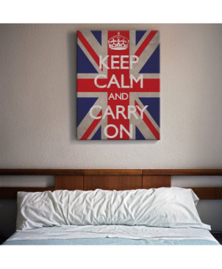 Keep Calm and Carry On (Union Jack) - Obraz na płótnie