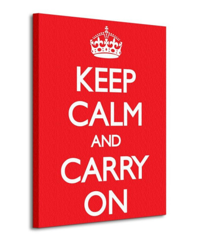 Keep Calm and Carry On (Red) - Obraz na płótnie