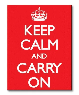 Keep Calm and Carry On (Red) - Obraz na płótnie