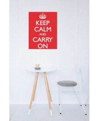 Keep Calm and Carry On (Red) - Obraz na płótnie