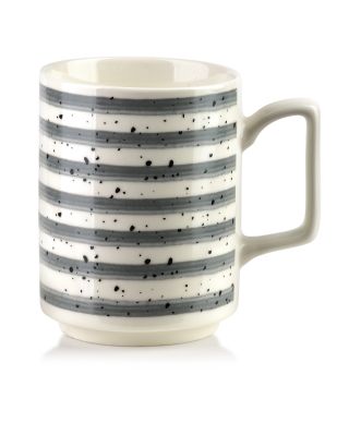 MOJRA Kubek 350ml 8x11x10cm szare paskiJOY GREY STRIPES
