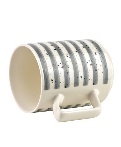 MOJRA Kubek 350ml 8x11x10cm szare paskiJOY GREY STRIPES