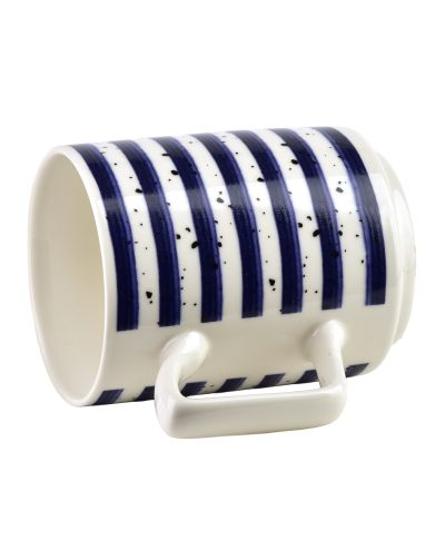 MOJRA Kubek 350ml 8x11x10cm niebeskie paski JOY BLUE STRIPES