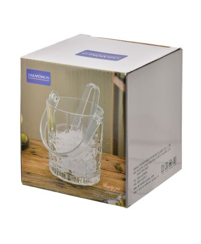 MODERN KITCHEN pojemnik na lód 11x11x13cm ze szczypcami 750ml