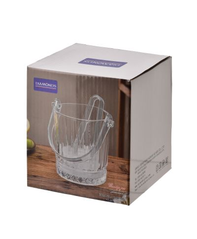 MODERN KITCHEN pojemnik na lód 11x11x13cm ze szczypcami 750ml