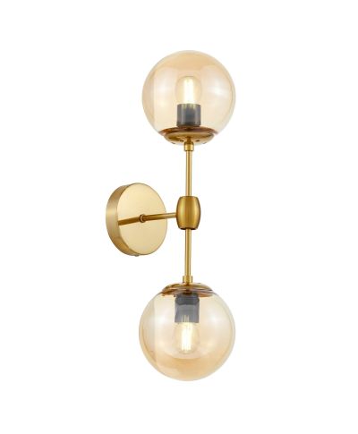 LAMPA ŚCIENNA KINKIET LOFTOWY MOSIĘŻNO-BURSZTYNOWY ZODIAK W2