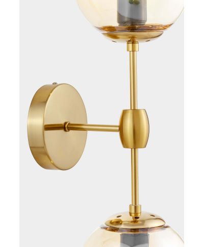 LAMPA ŚCIENNA KINKIET LOFTOWY MOSIĘŻNO-BURSZTYNOWY ZODIAK W2