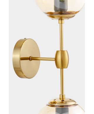 LAMPA ŚCIENNA KINKIET LOFTOWY MOSIĘŻNO-BURSZTYNOWY ZODIAK W2