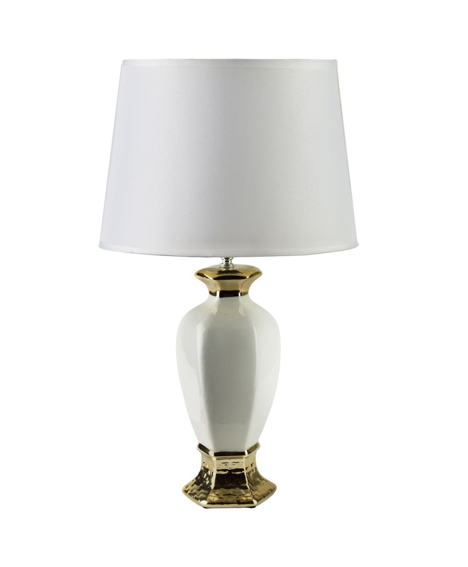 LETI GREY Lampa stołowa 17x39x63cmbeżowo złota