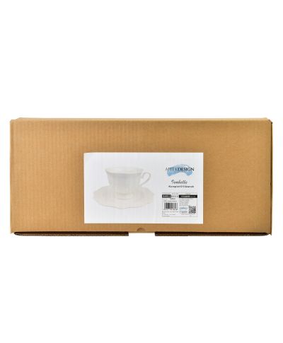 ISABELLE Komplet 6 filiżanek białych 200ml