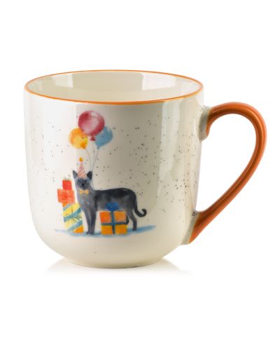 JULES Kubek 410ml 9,5x13x9,5cm kot urodzinowy