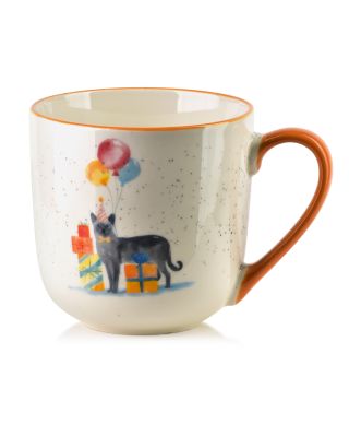 JULES Kubek 410ml 9,5x13x9,5cm kot urodzinowy